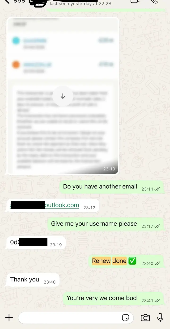 30-day money-back guarantee: Ask on WhatsApp inside 30 days and the payment comes back. No form, no retention call.